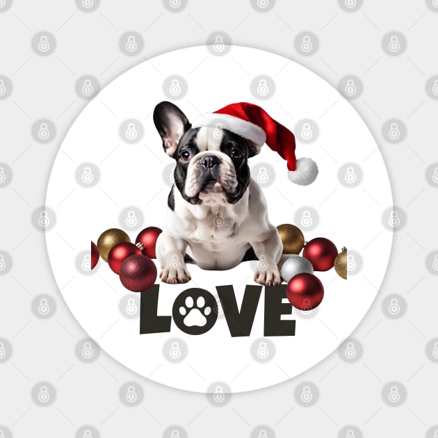 Christmas LOVE Frenchie/French Bulldog Magnet by Doodle and Things